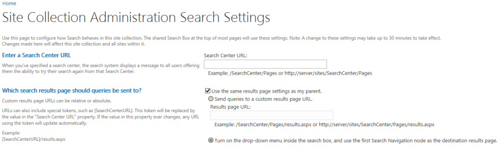 Default Search Settings after visual upgrade. All customized settings seems to be lost.